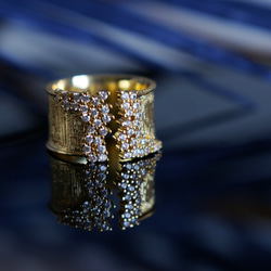 Champagne Bubble CZ Pave Cocktail Ring 4枚目の画像