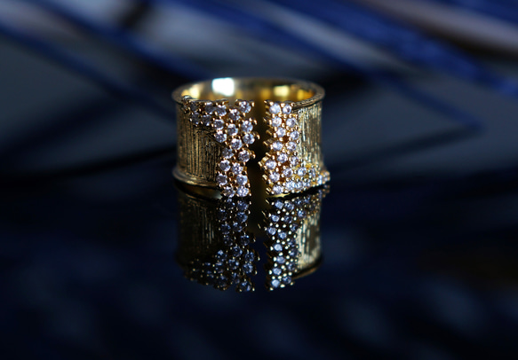 Champagne Bubble CZ Pave Cocktail Ring 5枚目の画像