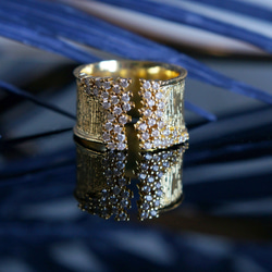 Champagne Bubble CZ Pave Cocktail Ring 3枚目の画像