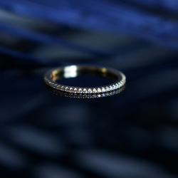 [925純銀]莫桑石全永恆密鑲戒指 第1張的照片