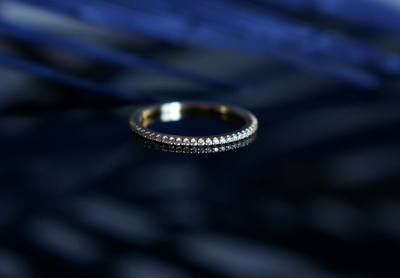 【Sterling Silver925】Moissanite Full Eternity Pave Ring 1枚目の画像