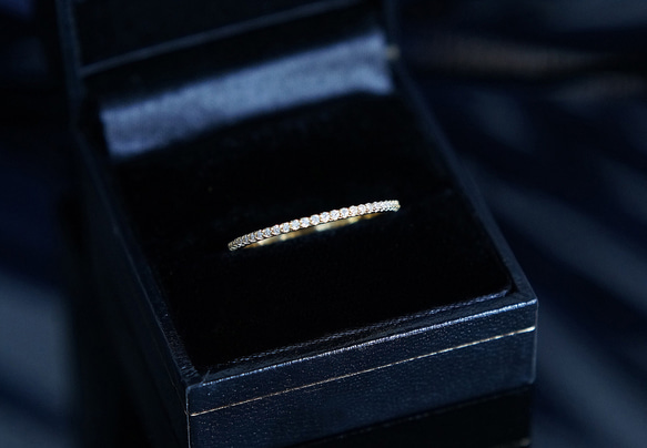 [925純銀]莫桑石全永恆密鑲戒指 第8張的照片
