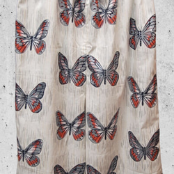 蝶々柄　裏地付きコットンワイドパンツ 5枚目の画像