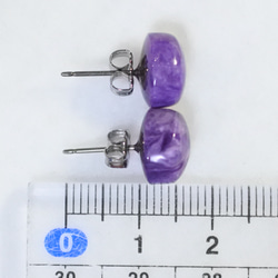 （1 件）Charoite 耳釘（10 x 8 毫米，鈦柱） 第5張的照片