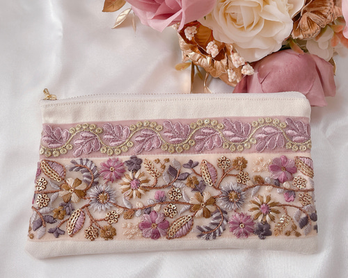 【リネン刺繍　nonpii様オーダー専用ページ】マルチクロス　ボートポーチ 19581e4dbb4b96748479e24be5f09d
