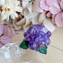 天然石の紫陽花のリング（アメジスト） 1枚目の画像
