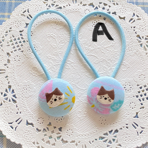 ねこのくるみボタン ヘアゴム（2個セット） ヘアゴム gomacoo 通販