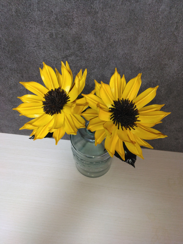 レザー フラワー ヒマワリ 皮革 花 アートフラワー GIFT.FLower