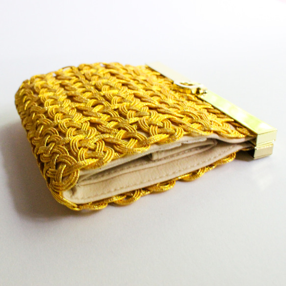 お金とご縁を結ぶ 水引がま口財布（黄金色） 5枚目の画像