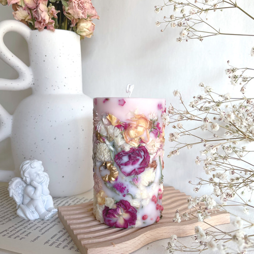 【完売】ボタニカルキャンドル ソイキャンドル バラ ボタニカルキャンドル / 薔薇 ボタニカルソイキャンドル ドライ