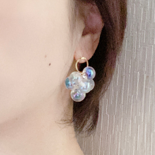 シャボン玉ピアス ピアス（その他） a.m.yplus 通販｜Creema(クリーマ 