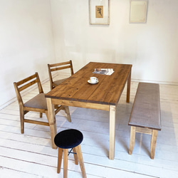 [送料無料] 無垢 ダイニングテーブル 食卓 シンプル 単品 w140 [受注製作] T-01 10枚目の画像