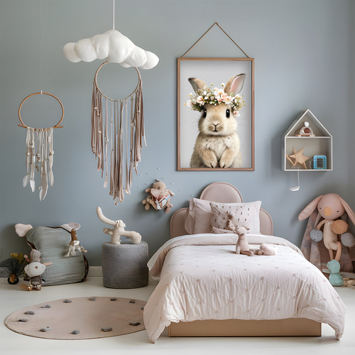 退屈とうさぎの孤独　 限定20部　絵画　版画　リビング　室内　インテリア　部屋 楽天市場】キッズルーム 可愛い 絵本風 カラフル ポップアート