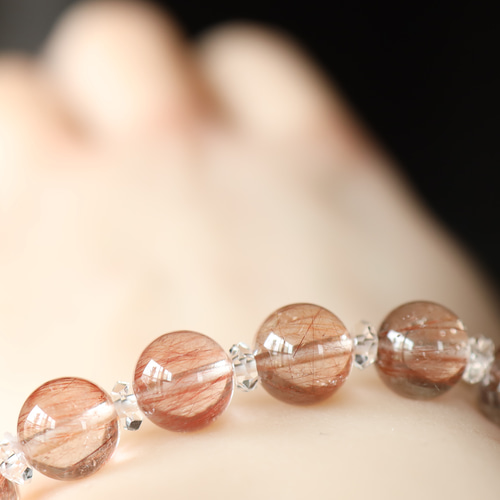 ☆ルチルを愛する人の為に☆…☆レッドルチルクォーツ：9ミリ＆水晶 