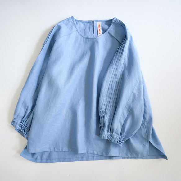 tuck line sleeve top (light blue) 9枚目の画像