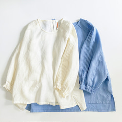 tuck line sleeve top (light blue) 6枚目の画像