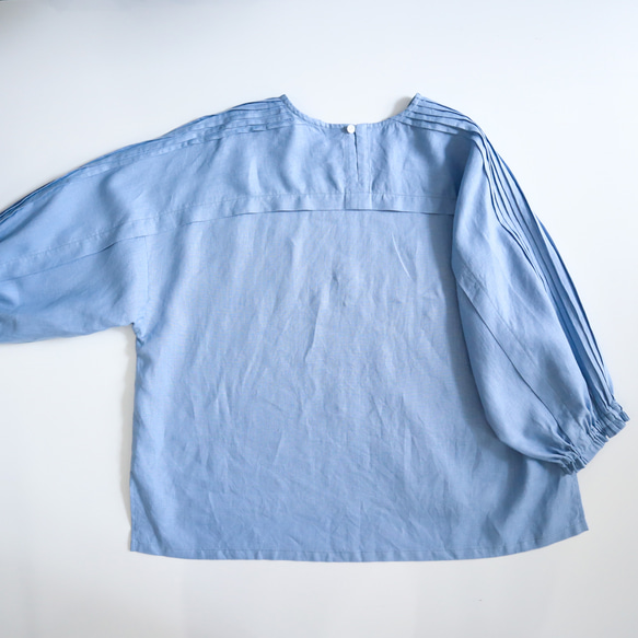 tuck line sleeve top (light blue) 12枚目の画像