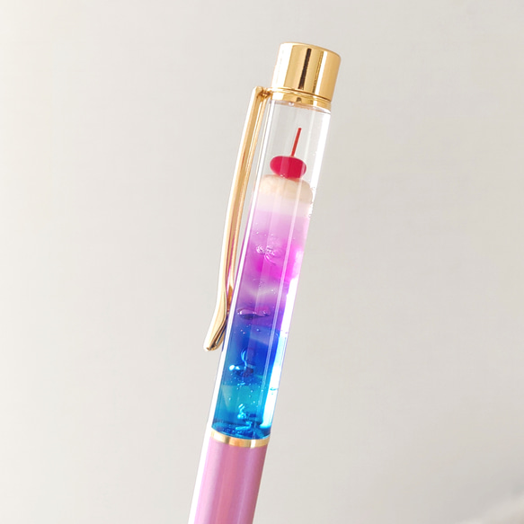 *紫陽花色* アイスが溶け始めた クリームソーダ ボールペン   6枚目の画像