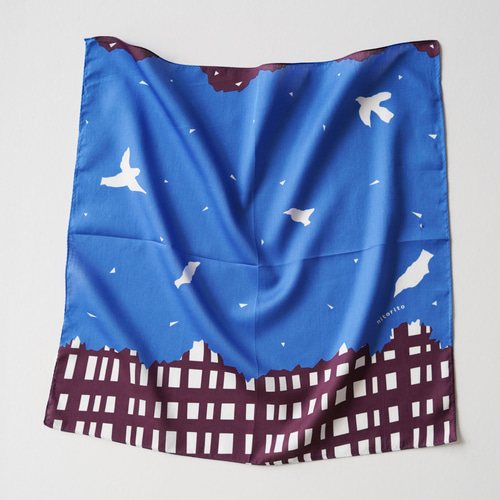 スカーフにもなるnitoritoハンカチ(52cm) forest ハンカチ・手ぬぐい