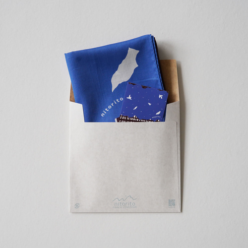 スカーフにもなるnitoritoハンカチ(52cm) forest ハンカチ・手ぬぐい