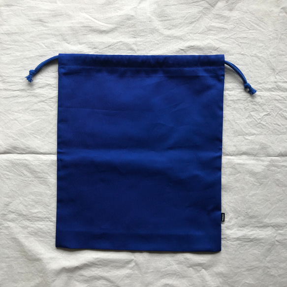 体操服袋　縦35×横30cm ブルー　中学生　マチ付き　体操着入れ　持ち手付き 2枚目の画像