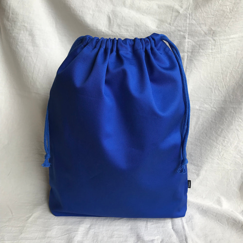 体操服袋 縦35×横30cm ブルー 中学生 マチ付き 体操着入れ 持ち手付き