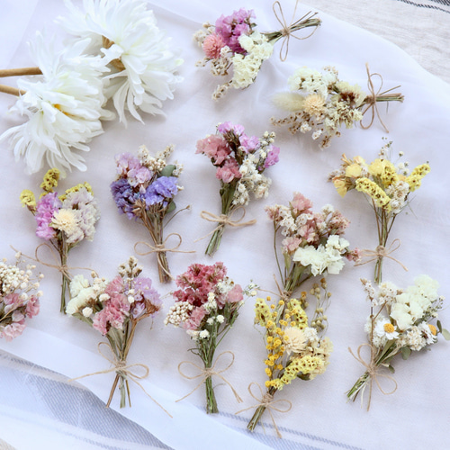 カラー選べます！】小さなカラフルドライフラワー花束＊ミニブーケ