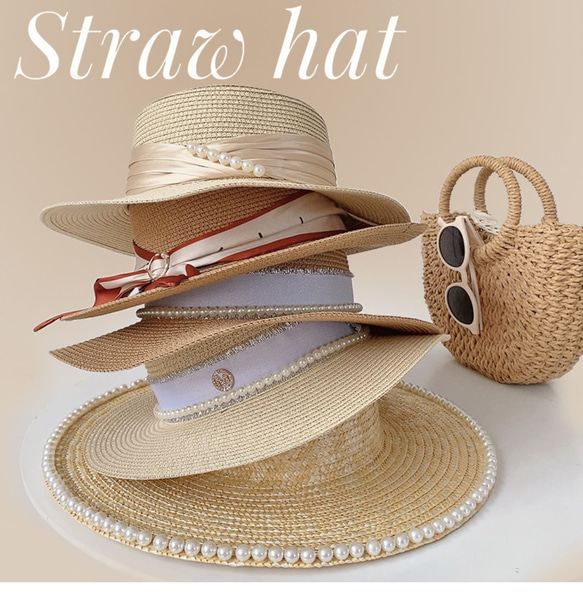 麦わら帽子 シルクスカーフ バックル 夏 ビーチ 日よけ帽子 麦わら帽子