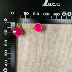 【1pc】宝石質フューシャピンクカルセドニーAAAマロンチャーム 8枚目の画像
