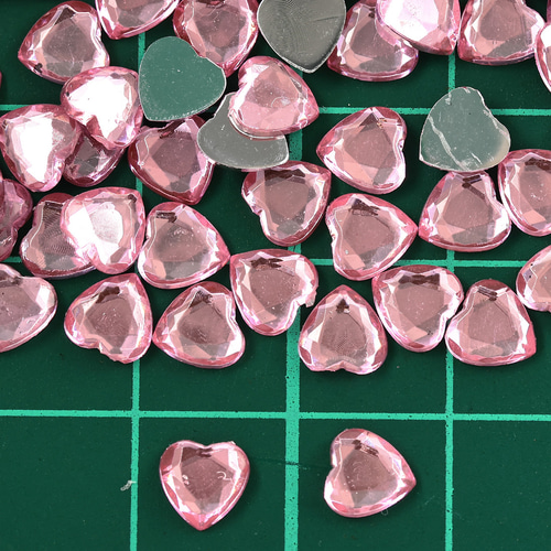 ラインストーン ハート 6mm ピンク 1000粒 プラ製 ネイル レジン