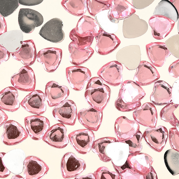 ラインストーン ハート 6mm ピンク 1000粒 プラ製 ネイル レジン