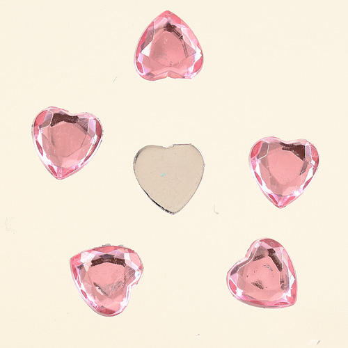 ラインストーン ハート 6mm ピンク 1000粒 プラ製 ネイル レジン