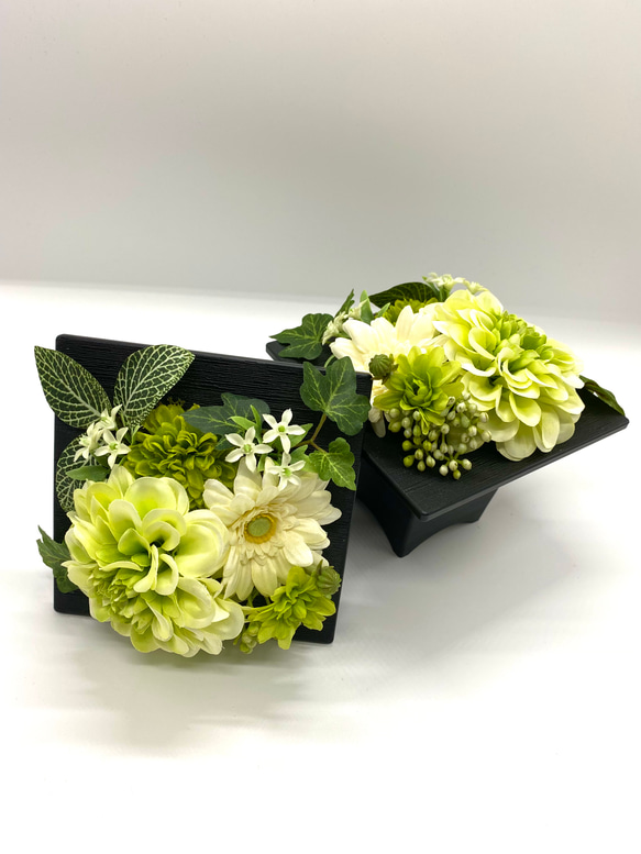 2way供花【仏花2個セット】ホワイトグリーン 1枚目の画像