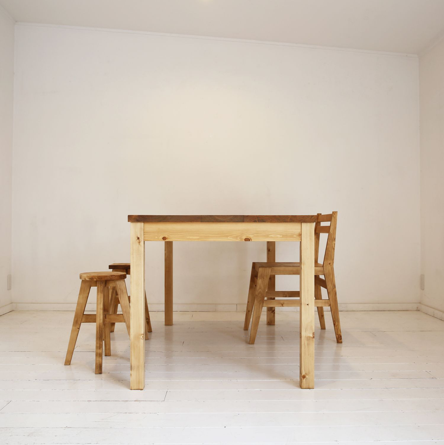 [送料無料] 無垢 ダイニングテーブル 食卓 シンプル 単品 w160 [受注製作] T-02