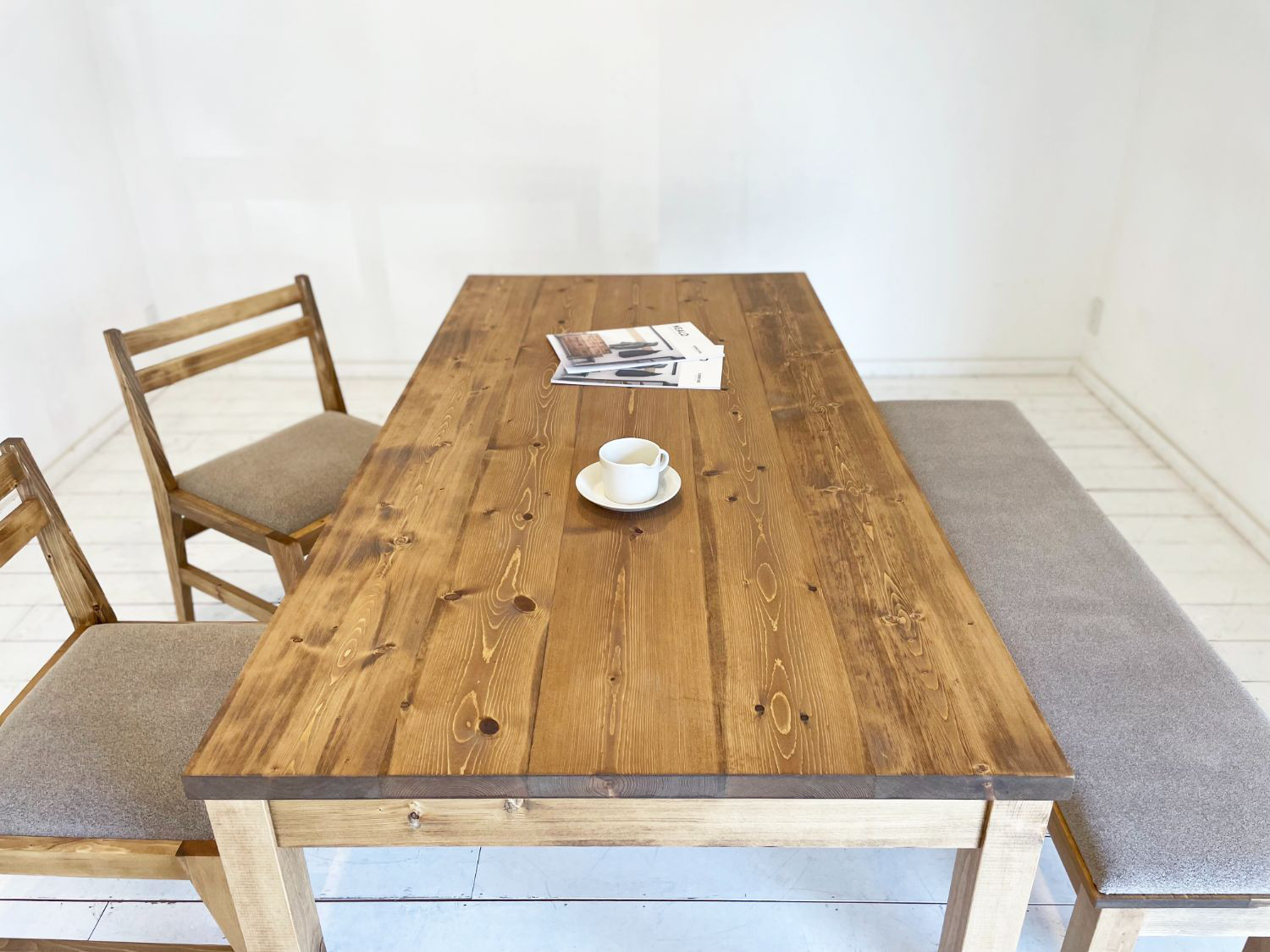 [送料無料] 無垢 ダイニングテーブル 食卓 シンプル 単品 w160 [受注製作] T-02