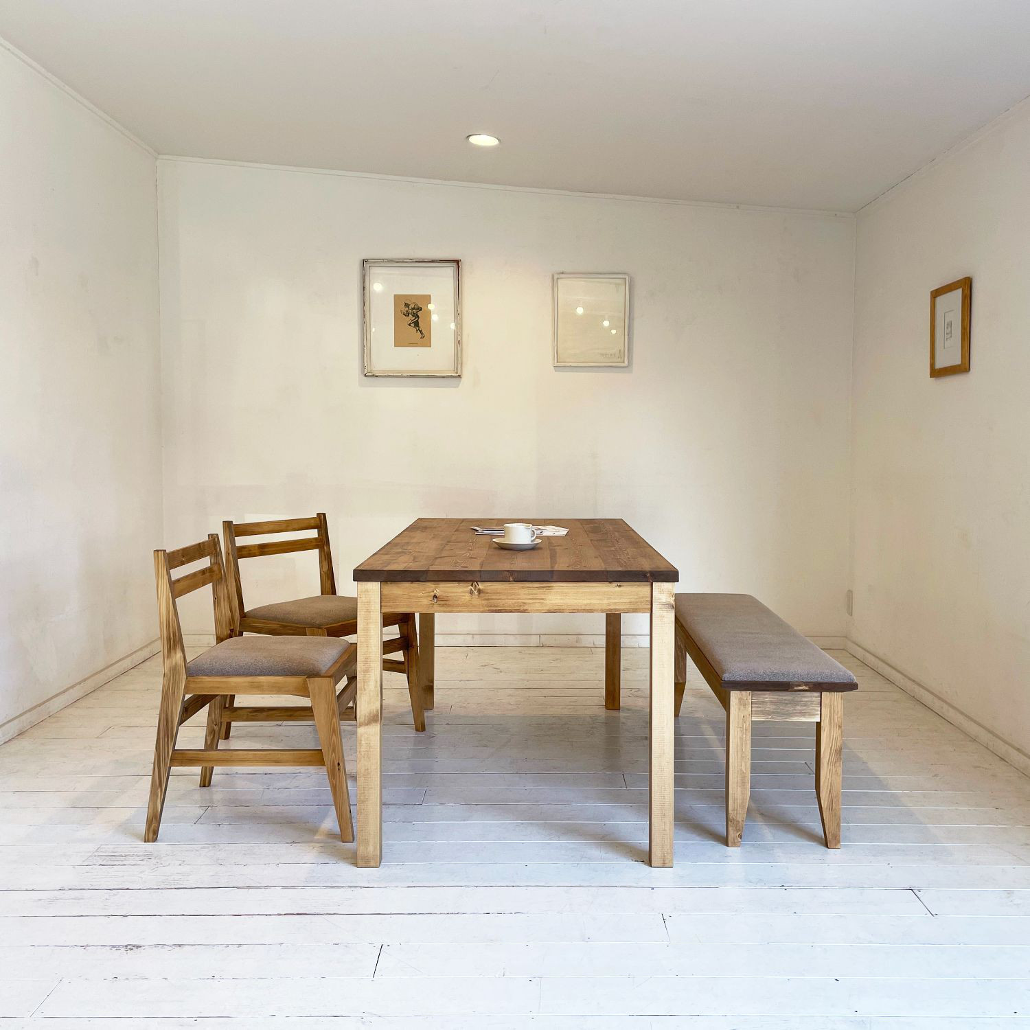 [送料無料] 無垢 ダイニングテーブル 食卓 シンプル 単品 w160 [受注製作] T-02