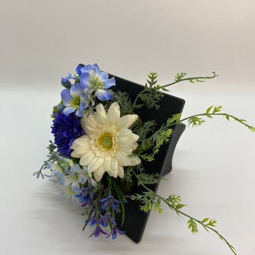 仏花　御供え花　2対セット　ブルー 2way供花【仏花2個セット】ブルーフラワー アートフラワー 花