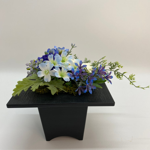 仏花　御供え花　2対セット　ブルー 2way供花【仏花2個セット】ブルーフラワー アートフラワー 花