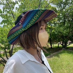 サファリハット（ブラック チノクロス）アウトドア向け 7枚目の画像