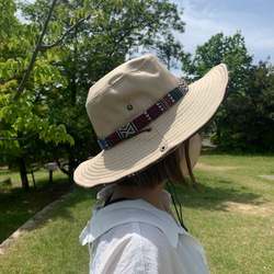 サファリハット（ベージュ チノクロス）アウトドア向け 5枚目の画像