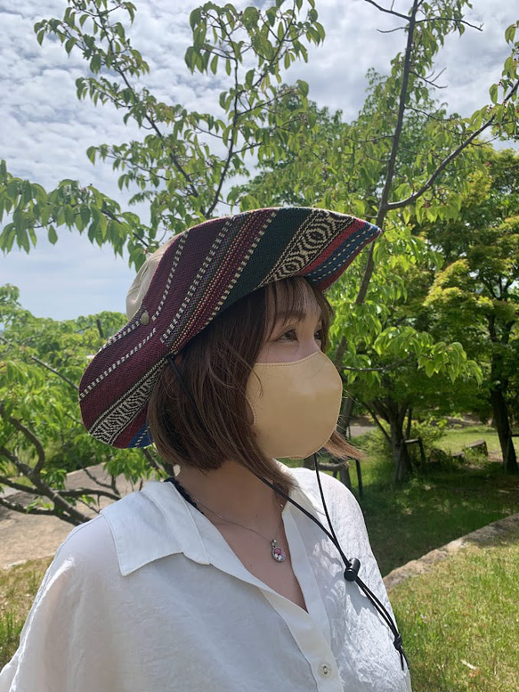 サファリハット（ベージュ チノクロス）アウトドア向け 7枚目の画像