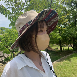 サファリハット（ベージュ チノクロス）アウトドア向け 4枚目の画像