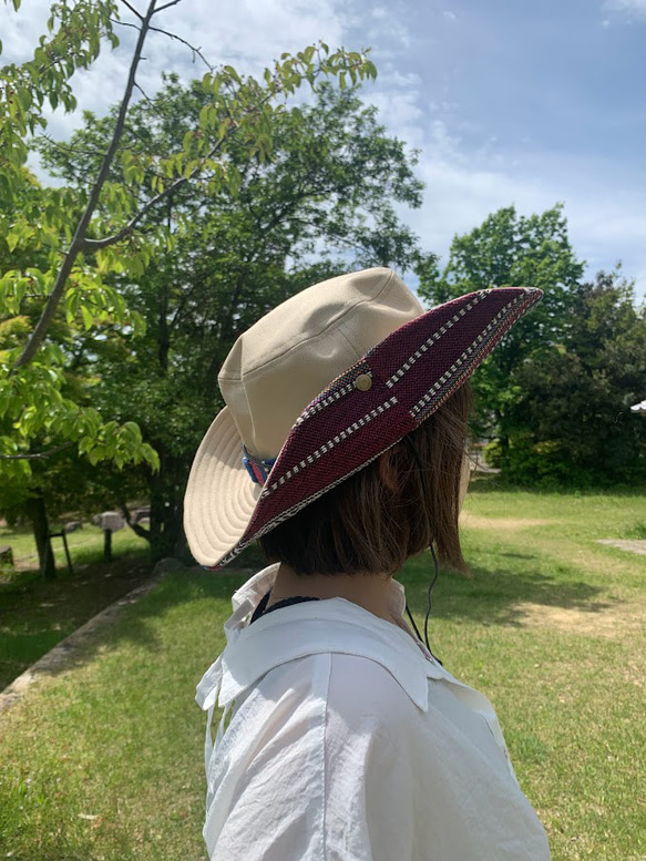 サファリハット（ベージュ チノクロス）アウトドア向け 6枚目の画像