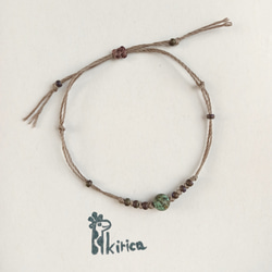 ☆アフリカンターコイズの一粒ブレスレット（#1074) 3枚目の画像