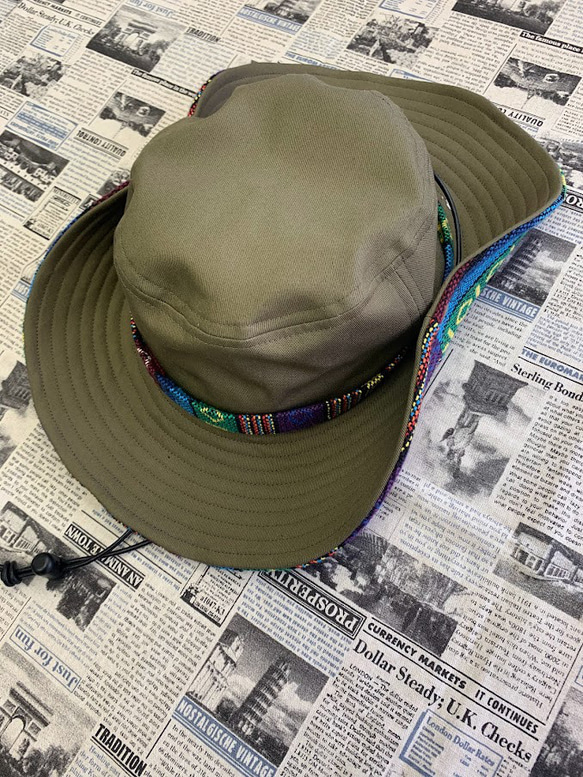 サファリハット（アーミーグリーン チノクロス） 3枚目の画像