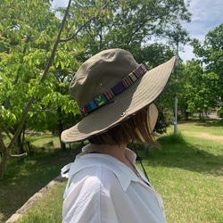 サファリハット（アーミーグリーン チノクロス） 5枚目の画像