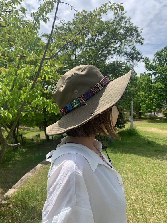 サファリハット（アーミーグリーン チノクロス） 5枚目の画像