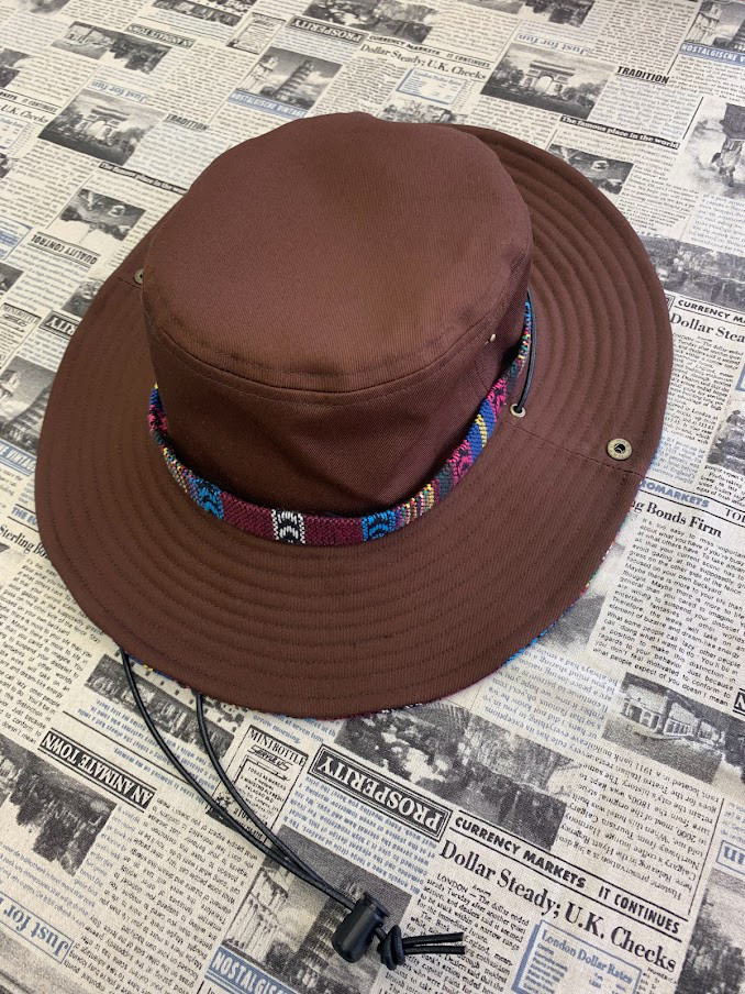 サファリハット（チョコレートブラウン チノクロス）アウトドア向け