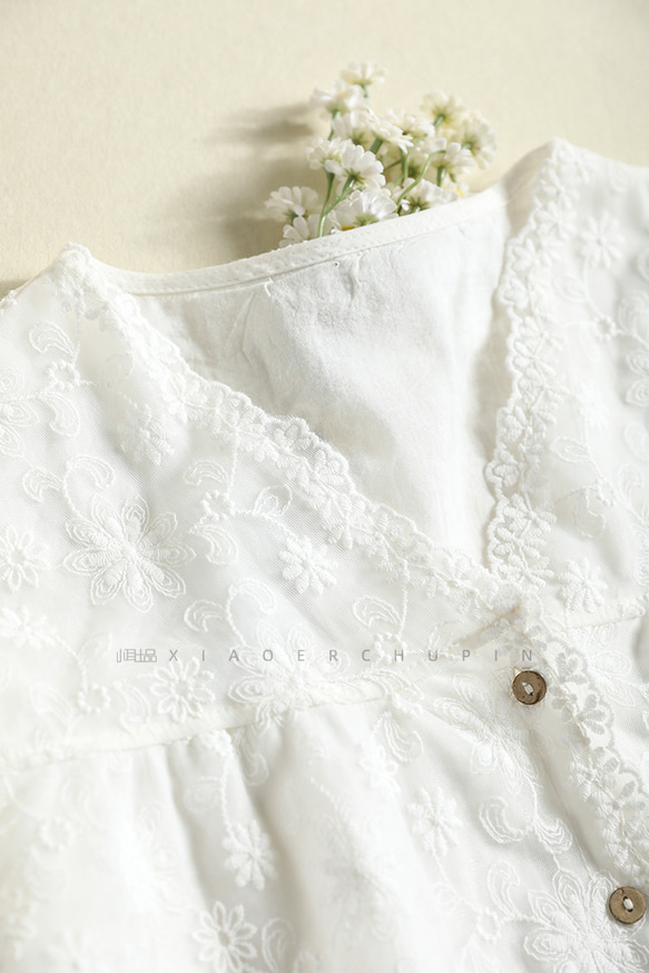 レース ボレロ カーディガン レース編み 可愛い 透かし編み レディース 春 夏 花柄 白 ホワイト 透け感 透けない 15枚目の画像