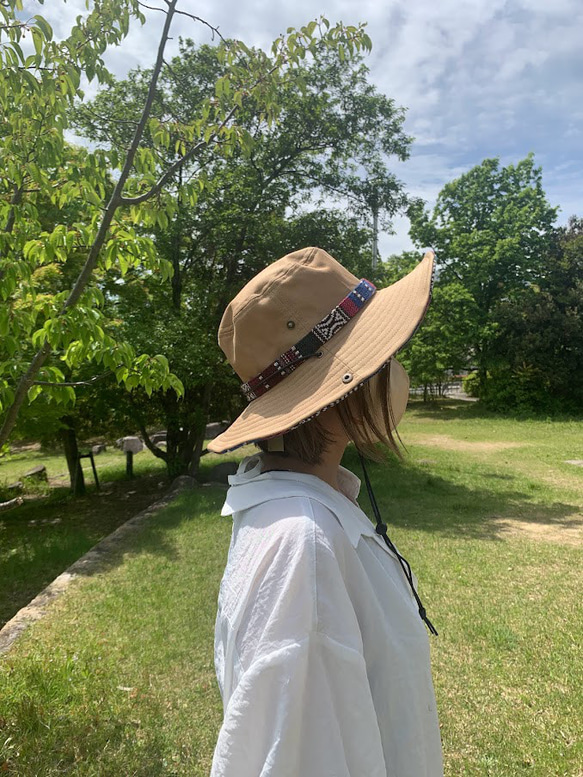 サファリハット（ビスケット チノクロス）アウトドア向け 5枚目の画像